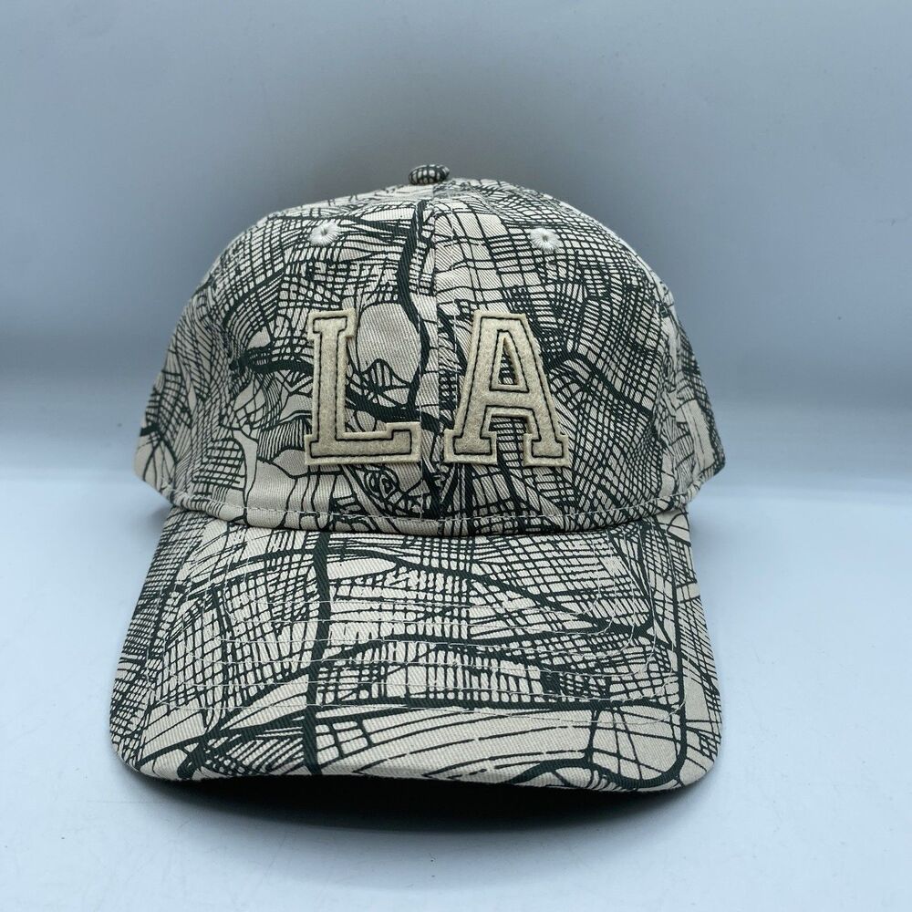 Coney Island Picnic Hat LA Grid Print Dad Hat Green Strapback Logo Hipster NWOT